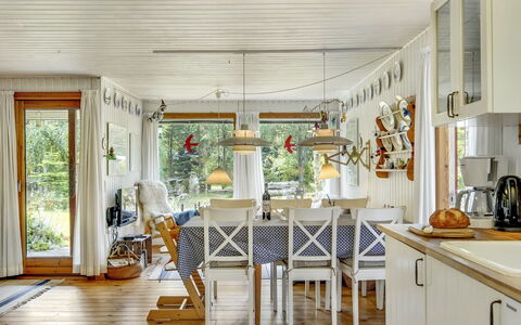 Naili - 750M from the Sea: Wood, Interior Design, Ceiling, Furniture, Home, Light Fixture, Chair, Dining Room, Cottage, Hardwood