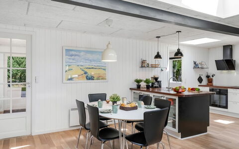Eli - 1.5Km to the Fjord: Furniture, Interior Design, Flooring, Ceiling, Kitchen, Wood, Kitchen & Dining Room Table, Light Fixture, Chair, Countertop
