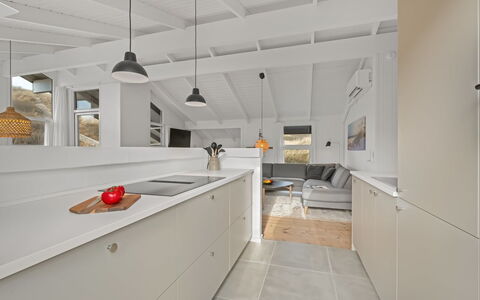 Flepko - 50M from the Sea: Kitchen, Flooring, Countertop, Wood, Interior Design, Ceiling, Floor, Cabinetry, Furniture, Light Fixture