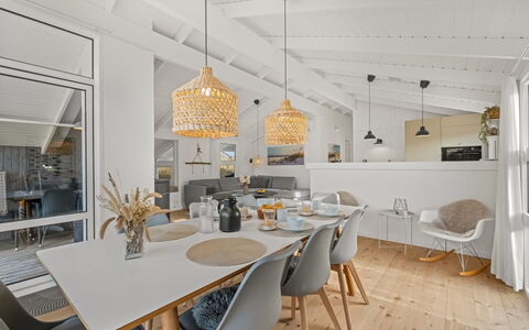 Flepko - 50M from the Sea: Interior Design, Flooring, Furniture, Wood, Ceiling, Light Fixture, Floor, Kitchen, Kitchen & Dining Room Table, Chandelier