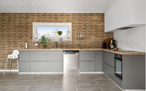 Asel - 350M from the Sea: Kitchen, Wall, Flooring, Wood, Cabinetry, Countertop, Interior Design, Floor, Furniture, Kitchen Appliance