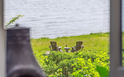 Ginne - 100M to the Fjord: Green, Grass, Natural Landscape, Summer, Grassland, Sea, Coastal And Oceanic Landforms, Ocean, Outdoor Furniture
