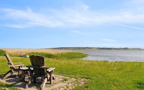 Ginne - 100M to the Fjord: Blue, Water, Body Of Water, Green, Grass, Natural Landscape, Horizon, Grassland, Summer, Landscape
