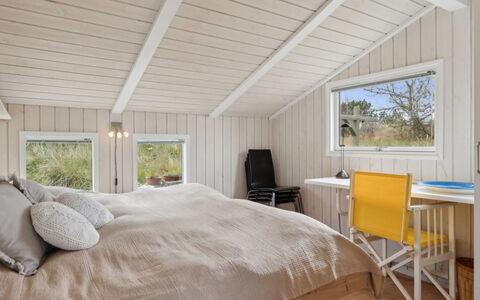 Hrefna - 500M from the Sea: Interior Design, Wood, Ceiling, Bedroom, Flooring, Floor, Bed, Furniture, Room, Home