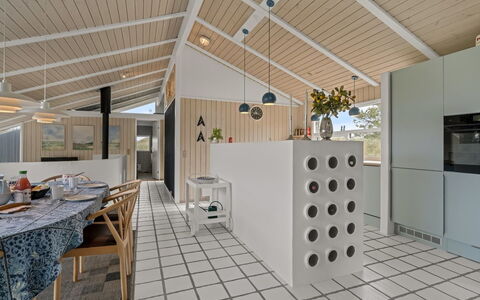 Hrefna - 500M from the Sea: Flooring, Interior Design, Floor, Kitchen, Ceiling, Light Fixture, Countertop, Natural Material, Shade, Chair