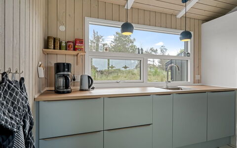 Hrefna - 500M from the Sea: Kitchen, Wood, Countertop, Interior Design, Flooring, Kitchen Appliance, Cabinetry, Floor, Furniture, Plumbing Fixture