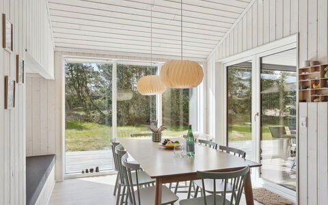 Erke - 500M from the Sea: Wood, Flooring, Interior Design, Ceiling, Floor, Furniture, Kitchen & Dining Room Table, Dining Room, Wood Flooring, Home