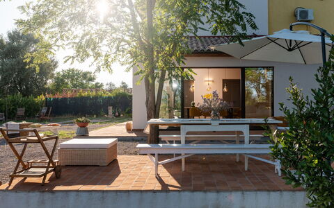 Podere San Fermo: Plant, Property, Building, Window, Shade, Road Surface, Sky, Outdoor Furniture, Tree, Architecture