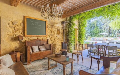 Le Mas de Marius: Furniture, Table, Wood, Interior Design, Architecture, Tree, Plant, Floor, Couch, Living Room