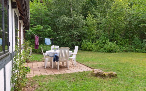 Rina - 250M from the Sea: Vegetation, Shrub, Spring, Cottage, Garden, Shade, Backyard, Yard, Chair