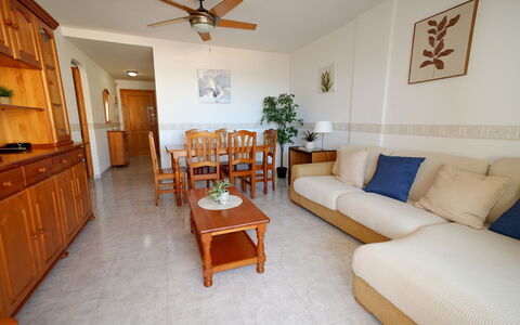 Dénia 189: Flooring, Floor, Wood, Furniture, Interior Design, Ceiling, Apartment, Room, Wood Flooring, Living Room