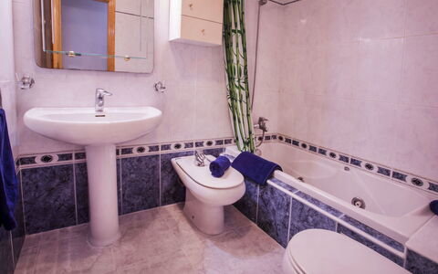 Dénia 189: Brown, Mirror, Plumbing Fixture, Tap, Bathroom Sink, Property, Sink, Purple, Bathroom, Building