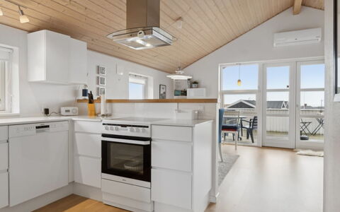 Yvette - 150M from the Sea: Flooring, Wood, Kitchen, Countertop, Ceiling, Floor, Interior Design, Cabinetry, Kitchen Appliance, Wood Flooring