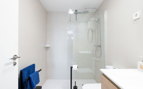 Sunrise Tower: Bathroom, Interior Design, Wall, Flooring, Plumbing Fixture, Floor, Bathroom Sink, Bathroom Cabinet, Sink, Tap