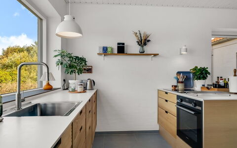 Yakari - 1Km from the Sea: Countertop, Kitchen, Wood, Furniture, Cabinetry, Flooring, Plumbing Fixture, Sink, Tap, Kitchen Appliance