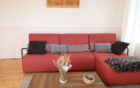 Grand-Rue 143: Brown, Couch, Furniture, Property, Table, Wood, Comfort, Rectangle, Living Room, Interior Design