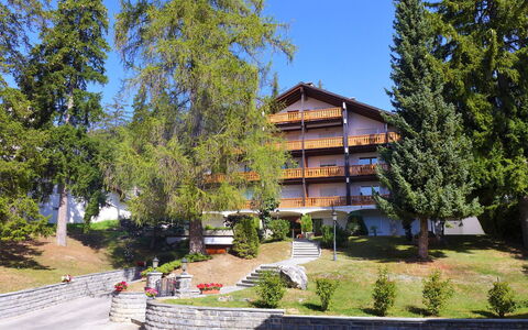 Résidence la Fenière 03: Plant, Building, Sky, Tree, Land Lot, Urban Design, Condominium, Cottage, Real Estate, Shade