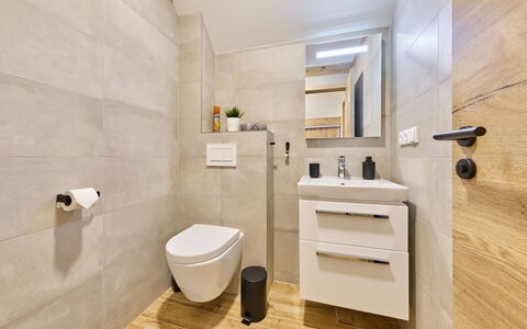 Muhu: Flooring, Floor, Plumbing Fixture, Interior Design, Toilet, Bathroom, Plumbing, Bathroom Cabinet, Tap, Sink