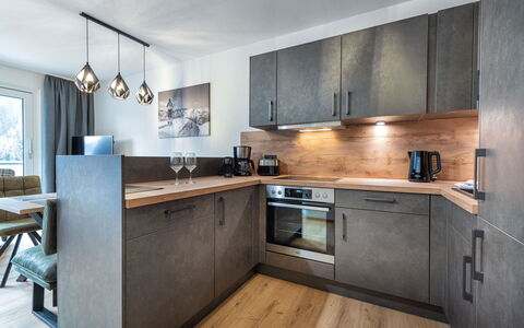 Viehhofen 100: Cabinetry, Countertop, Furniture, Sink, Kitchen Sink, Kitchen Stove, Window, Tap, Kitchen, Wood
