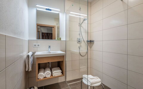 Viehhofen 100: Mirror, Sink, Tap, Plumbing Fixture, Bathroom, Bathroom Sink, Interior Design, Shower Head, Floor, Flooring