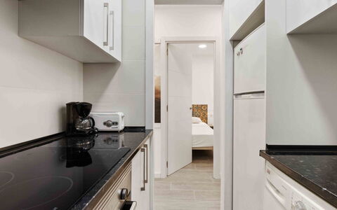 Elena: Cabinetry, Building, Countertop, Kitchen Stove, Kitchen Appliance, Kitchen, Interior Design, Wood, Floor