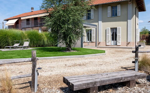 Cascina Basan: Plant, Sky, Building, Property, Window, House, Outdoor Bench, Tree, Wood, Land Lot
