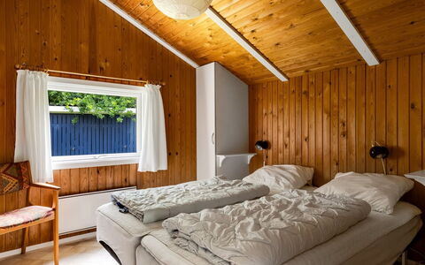 Alrun - 150M from the Sea: Wood, Interior Design, Bedroom, Ceiling, Home, House, Bed, Furniture, Floor, Bed Sheet