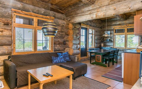 Kanerva 1C: Wood, Ceiling, Flooring, Cottage, Home, Log Cabin, Hardwood, Wood Stain, Room, Living Room