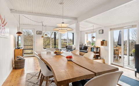 Leif - 400M from the Sea: Furniture, Interior Design, Flooring, Wood, Ceiling, Floor, Wood Flooring, Kitchen & Dining Room Table, Chair, Dining Room