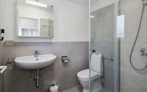 Nalin - 500M from the Sea: Wall, Flooring, Interior Design, Bathroom, Plumbing Fixture, Floor, Sink, Bathroom Sink, Ceiling, Toilet