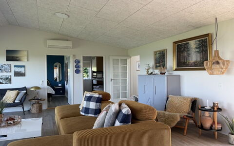 Berta - 70M to the Fjord: Furniture, Interior Design, Ceiling, Flooring, Wood, Couch, Floor, Living Room, Room, Ceiling Fan