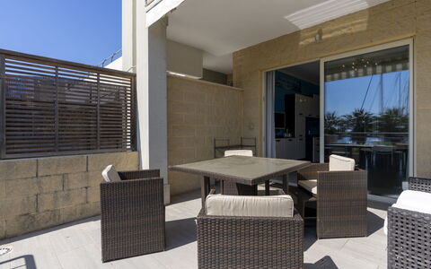 Blue Moon: Building, Property, Table, Shade, Window, Chair, Lighting, Interior Design, Sky, Flooring