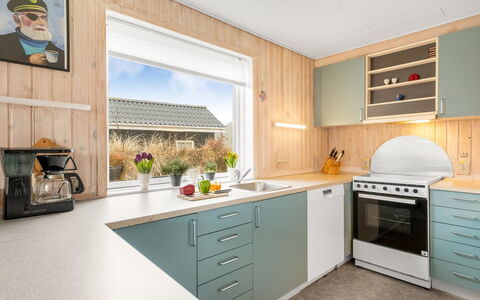 Eloise - 400M from the Sea: Kitchen, Wood, Interior Design, Flooring, Countertop, Kitchen Appliance, Furniture, Ceiling, Cabinetry, Major Appliance