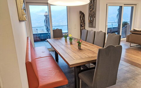 Ossiacher See 100: Furniture, Flooring, Table, Interior Design, Floor, Wood, Kitchen & Dining Room Table, Chair, Dining Room, Room