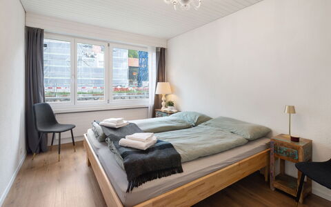 Davos 280: Bed, Bedroom, Interior Design, Bed Sheet, Bedding, Flooring, Wood, Floor, Furniture, Ceiling