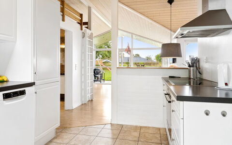 Thjodulf - 300M from the Sea: Flooring, Kitchen, Interior Design, Floor, Furniture, Countertop, Wood, Ceiling, Cabinetry, Wood Flooring
