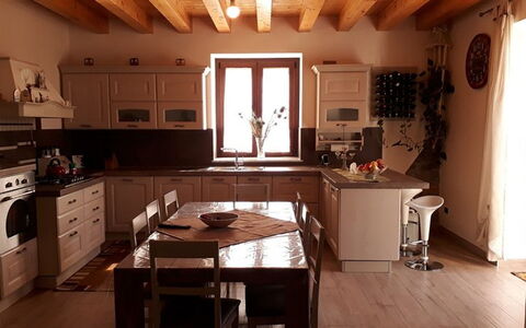 Casa Santa Venera: Cabinetry, Furniture, Countertop, Sink, Wood, Table, Kitchen, Lighting, Drawer, Window