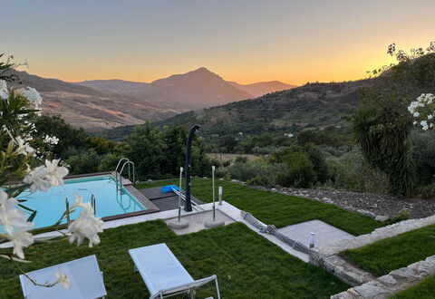 Casa Santa Venera: Sky, Plant, Property, Mountain, Tree, Outdoor Furniture, Swimming Pool, Grass, Leisure, Landscape