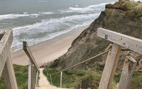 Skyler - 400M from the Sea: Coast, Coastal And Oceanic Landforms, Stairs, Terrain, Shore, Sea, Rock, Beach, Ocean