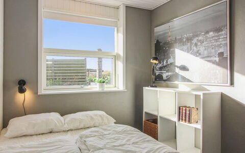 Skyler - 400M from the Sea: Interior Design, Furniture, Wall, Flooring, Floor, Wood, Ceiling, Bedroom, Room, Bed