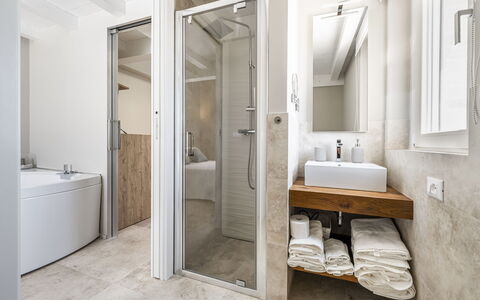 Villa Aso: Plumbing Fixture, Tap, Mirror, Building, Sink, Bathroom, Bathroom Cabinet, Door, Interior Design, Comfort