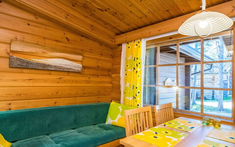 Metsänpirtti 4: Interior Design, Wood, Ceiling, Flooring, Floor, Home, Wood Stain, Room, Log Cabin, Cottage