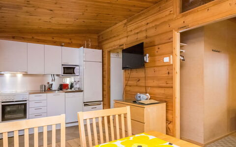 Metsänpirtti 4: Wood, Flooring, Floor, Interior Design, Ceiling, Room, Wood Stain, Hardwood, Cabinetry, Kitchen