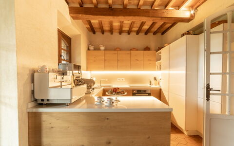 Villa Bartolomeo: Property, Cabinetry, Wood, Kitchen, Countertop, Tap, Interior Design, Floor, Flooring, Hardwood