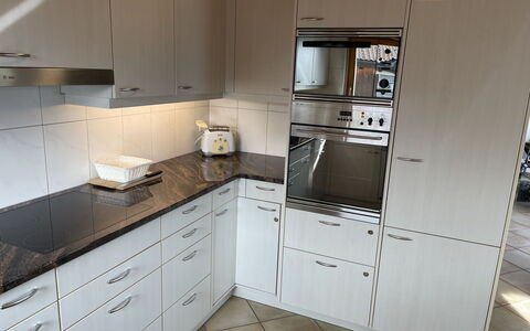 Penthouse Brugg: Cabinetry, Countertop, Property, Building, Drawer, Kitchen Appliance, Kitchen Stove, Kitchen, Wood, Interior Design