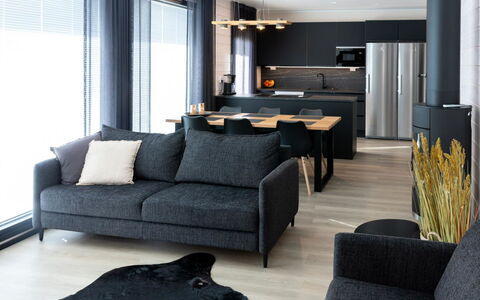 Saanan Helmi: Furniture, Interior Design, Flooring, Couch, Floor, Wood, Living Room, Apartment, Home, Lighting