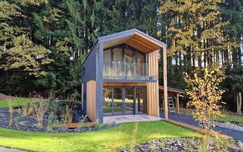 Luxe Timber Lodge & Yoga Loft: Plant, Shade, Tree, Land Lot, Wood, Natural Landscape, Grass, Door, Leisure, Residential Area