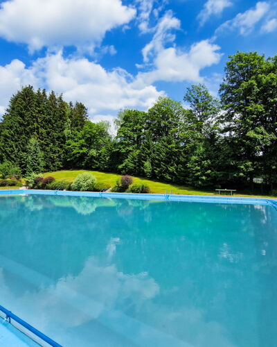 Luxe Timber Lodge & Yoga Loft: Water, Cloud, Sky, Plant, Swimming Pool, Blue, Tree, Shade, House, Composite Material