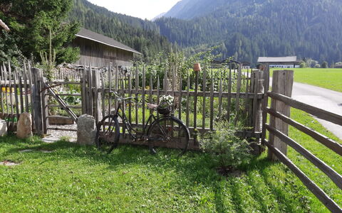 Neukirchen am Großvenediger 700: Bicycle, Plant, Property, Wheel, Mountain, Sky, Fence, Tree, Bicycle Wheel, Natural Landscape