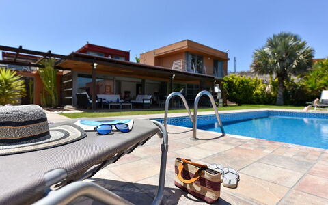 Salobre Villa 3: Water, Building, Property, Sky, Plant, Tree, Window, Leisure, Urban Design, Swimming Pool
